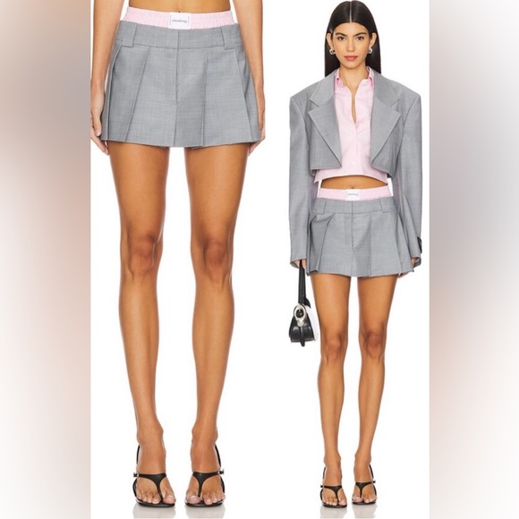 NWOT Alexander Wang PreStyled Pleated Skort Shorts w/ Exposed Boxer 0 - Picture 17 of 17